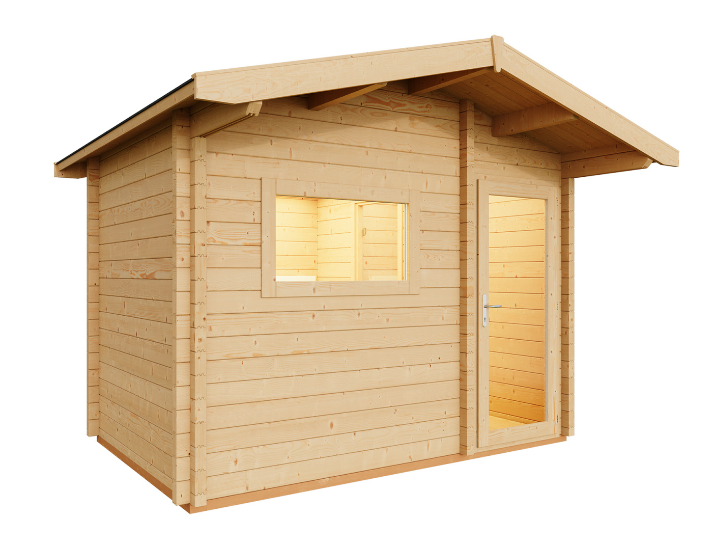 Infraworld Gartensauna Terra 3 Außensauna mit Vorraum Saunahaus 341 x 230 cm