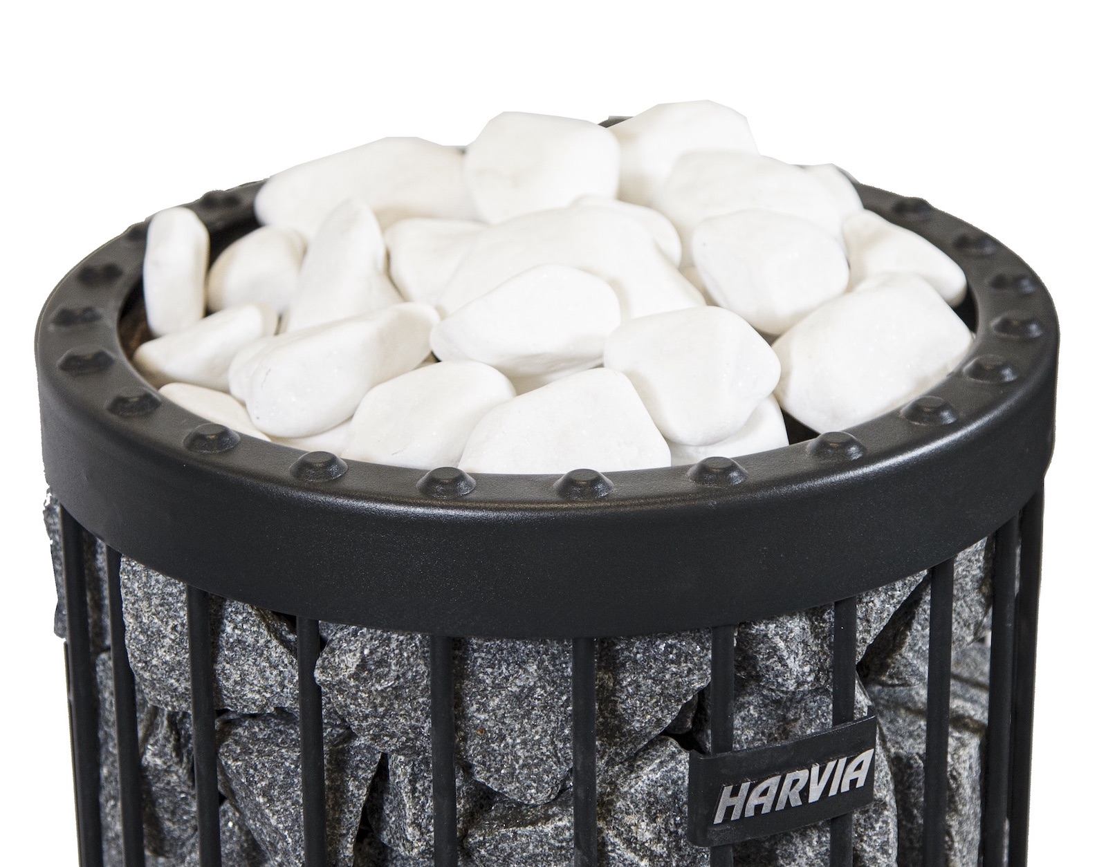 Harvia dekorative Saunasteine 10 kg Saunaofensteine 5 - 10 cm weiß rund