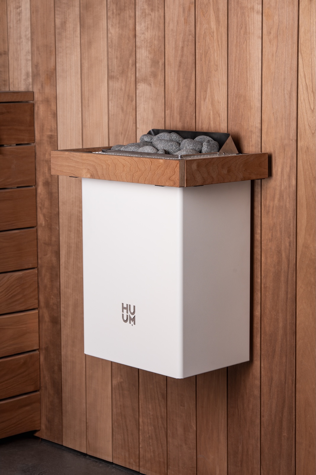 HUUM Core Wall Mini 3 White Saunaofen 3 kW finnischer Saunaofen Design Wandofen