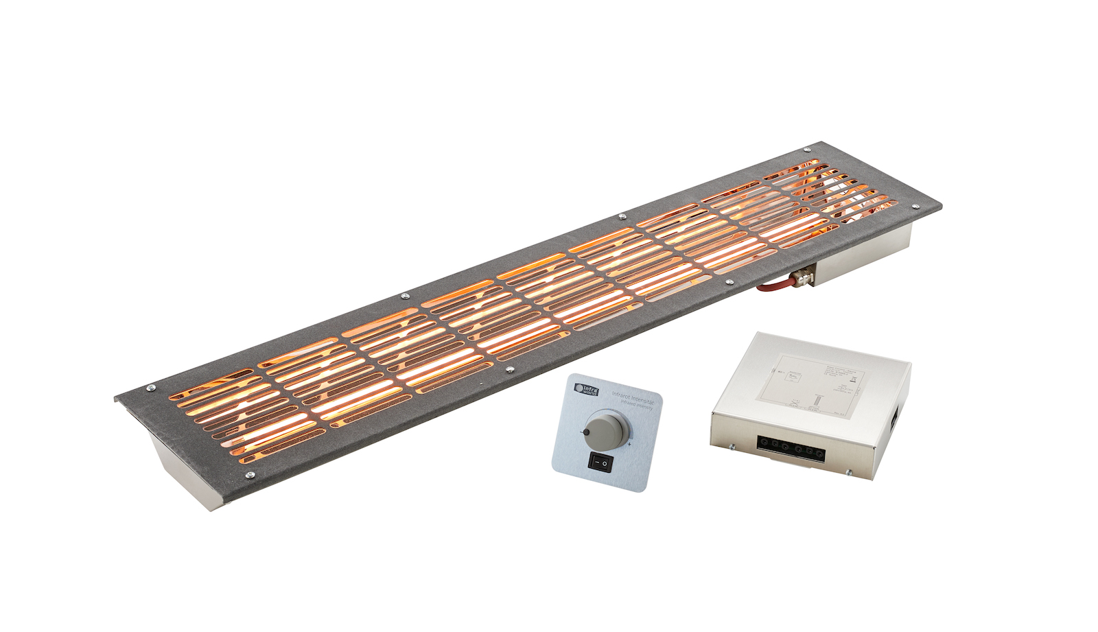 Infraworld VITALlight-IPX4 Infrarotstrahler-Set 500W Ecke anthrazit mit Steuerung silber