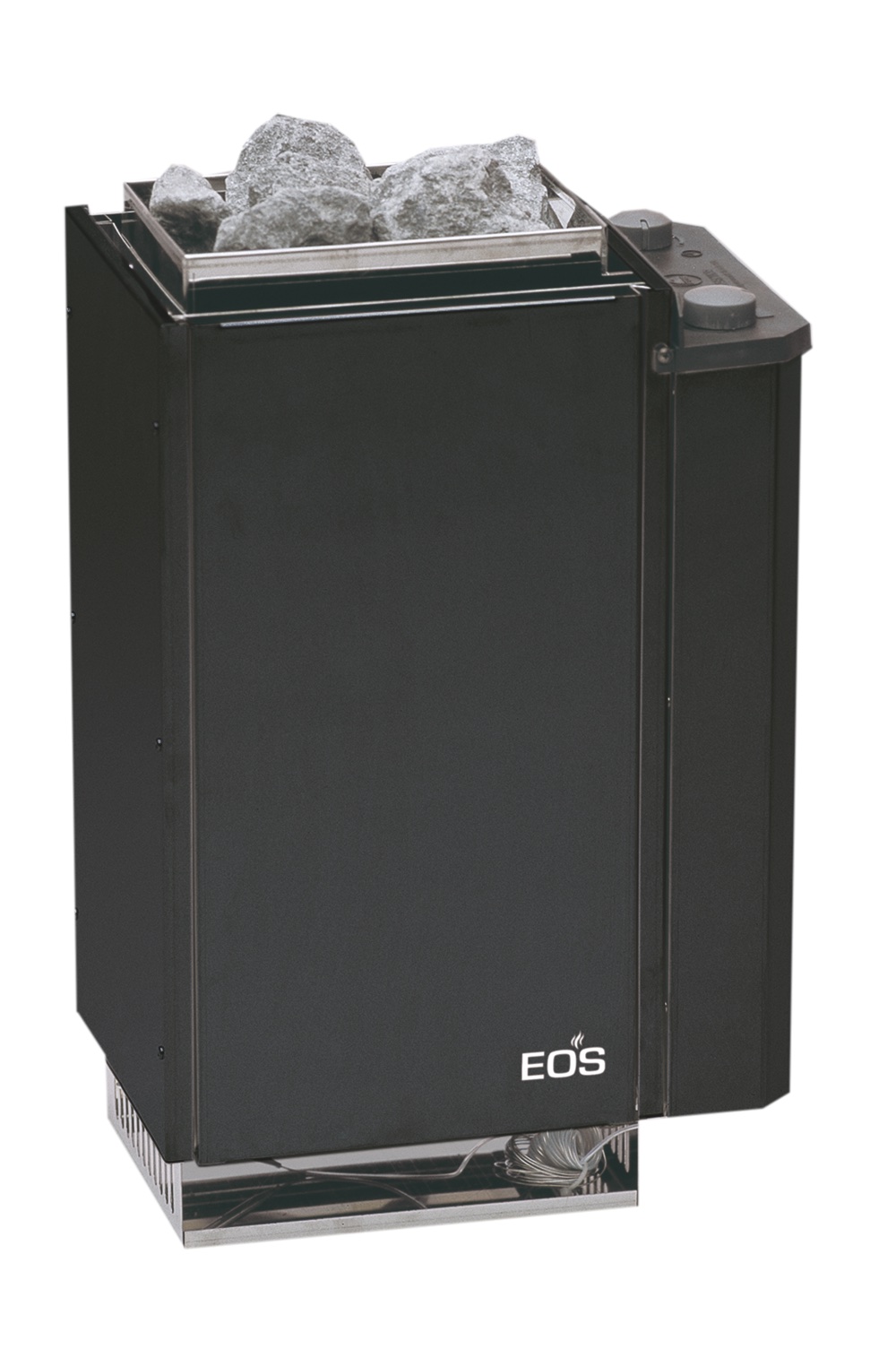 Eos M3 W 3,0 kW finnischer Saunaofen mit eingebauter Steuerung Wandofen Anthrazit-Perleffekt