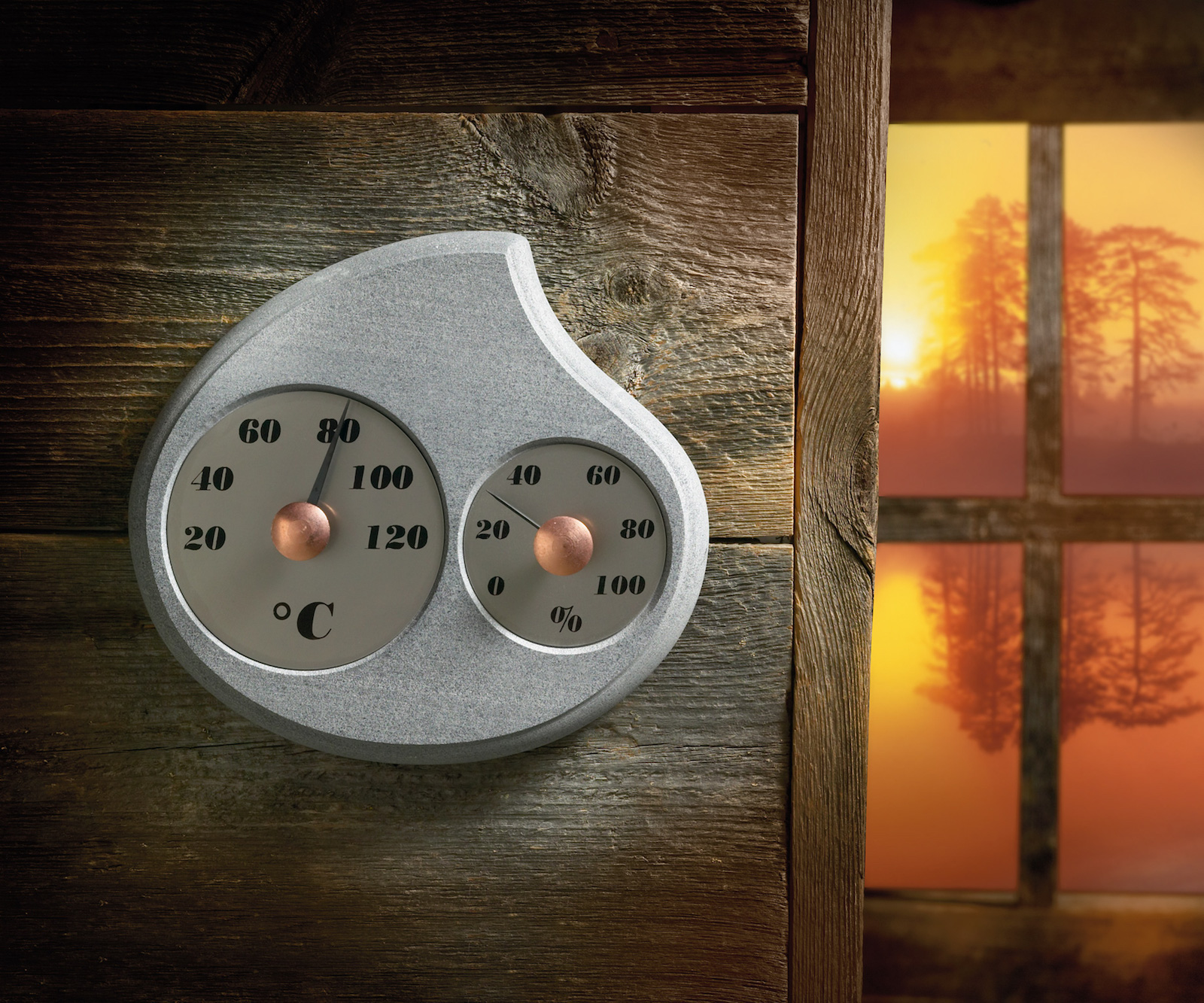 Hukka Design Maininki Sauna Hygro-Thermometer aus Speckstein Saunathermometer Hygrometer Hukka Design Maininki Sauna Hygro-Thermometer aus Speckstein Saunathermometer Hygrometer
