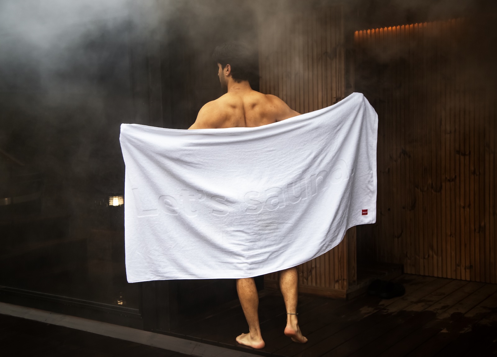 Harvia Handtuch Let's Sauna 90 x 170 cm Saunahandtuch Sauna Handtuch weiß