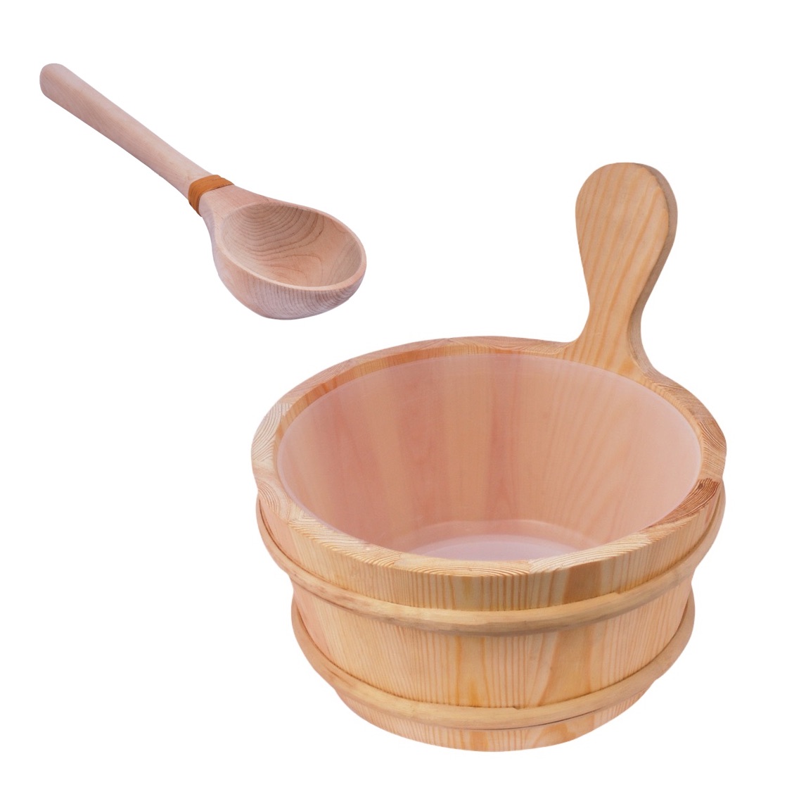 Harvia Holzeimer und Holzkelle Basic Sauna-Set Aufgusseimer mit Aufgusskelle