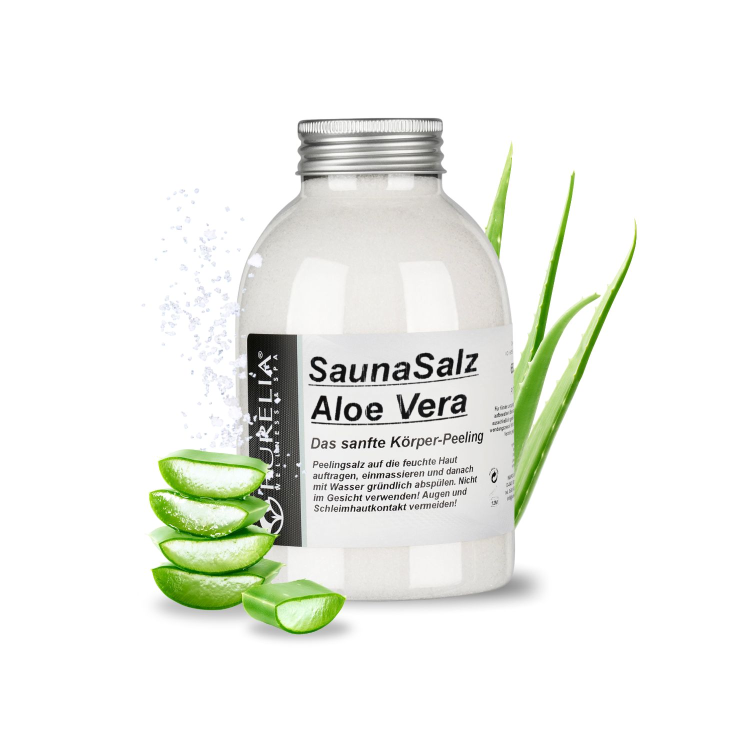 PURELIA Sauna Salz Aloe Vera 650g Peelingsalz Sauna Salz Peeling Körperpeeling PURELIA Sauna Salz Aloe Vera 650g Peelingsalz Sauna Salz Peeling Körperpeeling