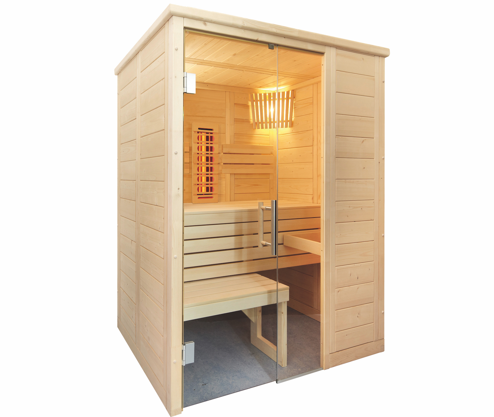Harvia Alaska Mini Infra+ Massivsauna Saunakabine Inkl. Vollspektrumstrahler