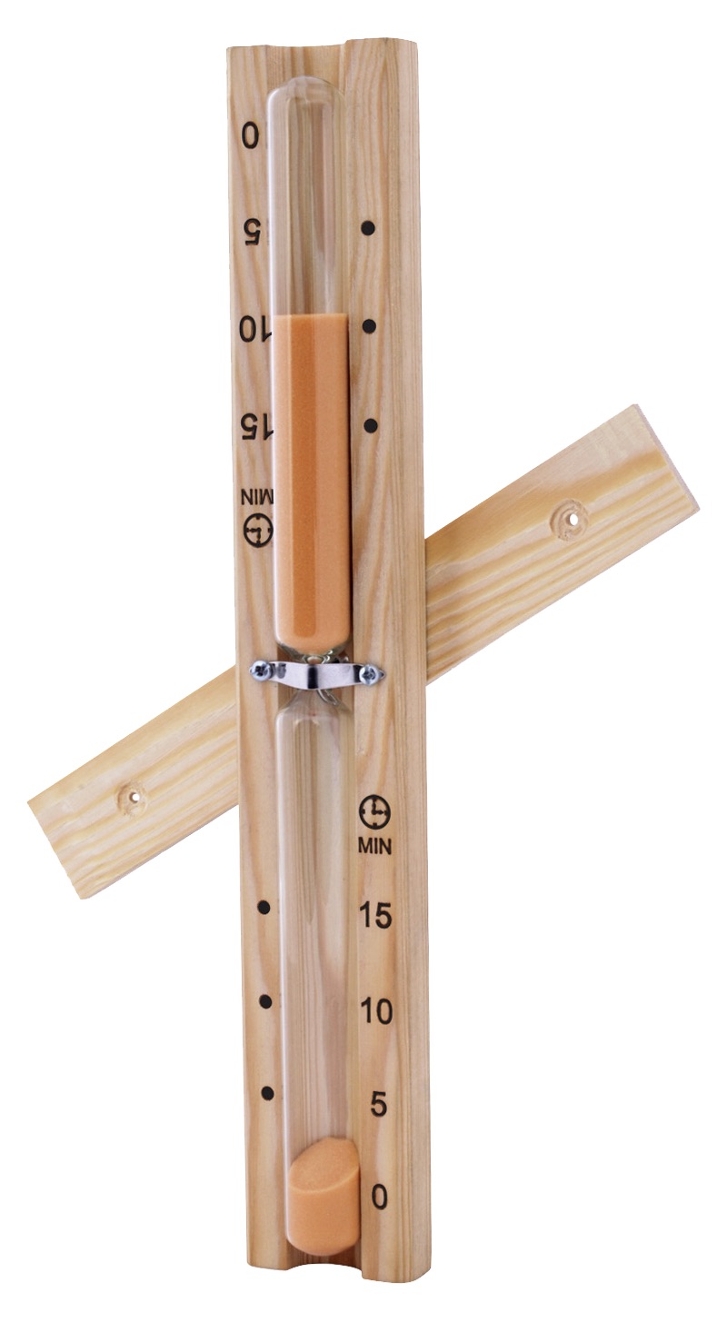 Sentiotec Sanduhr Basic aus Holz Saunauhr 15 Minuten hitzebeständig