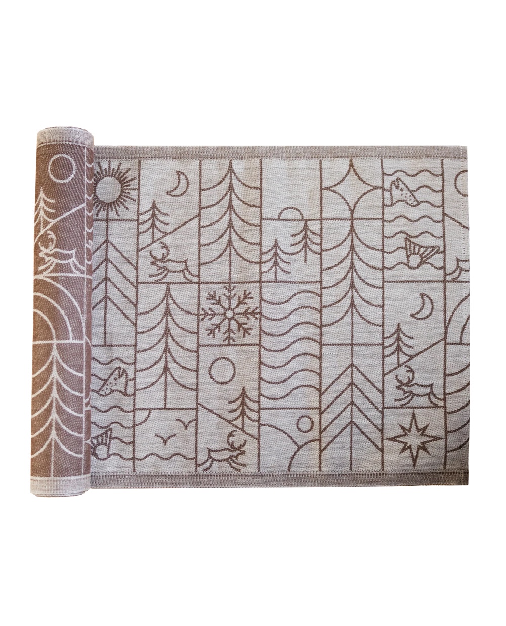 Jokipiin Pohjoinen Sauna Sitzunterlage 45 x 160 cm Sauna Seat Cover white/brown