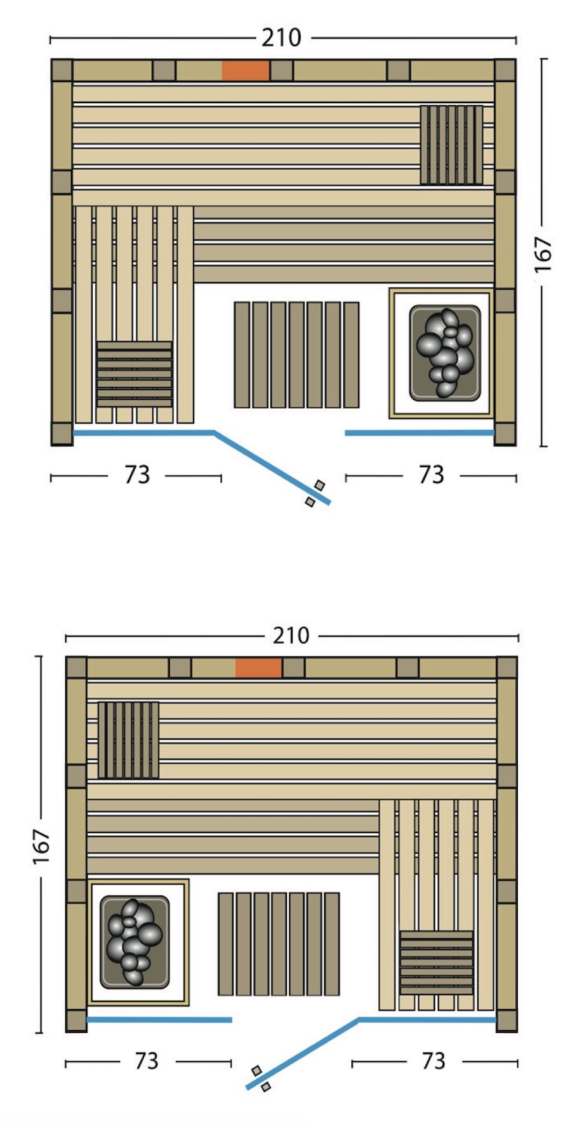 Infraworld Solido Glas Complete Massivholzsauna mit Infrarotstrahler 210x167x202cm