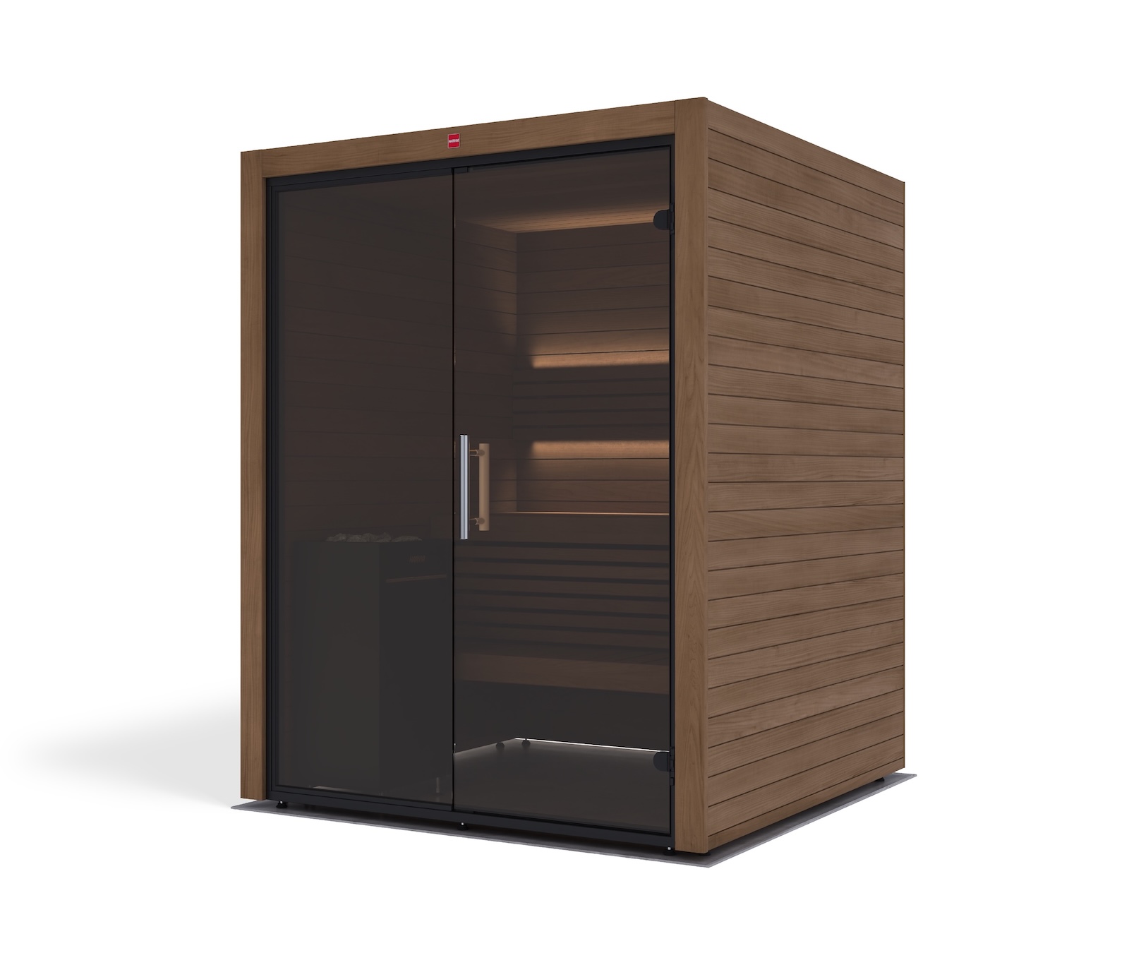 Harvia Utu Vision Medium Saunakabine Design-Sauna aus Thermo-Espe 162x163x206cm inkl. LED Beleuchtung