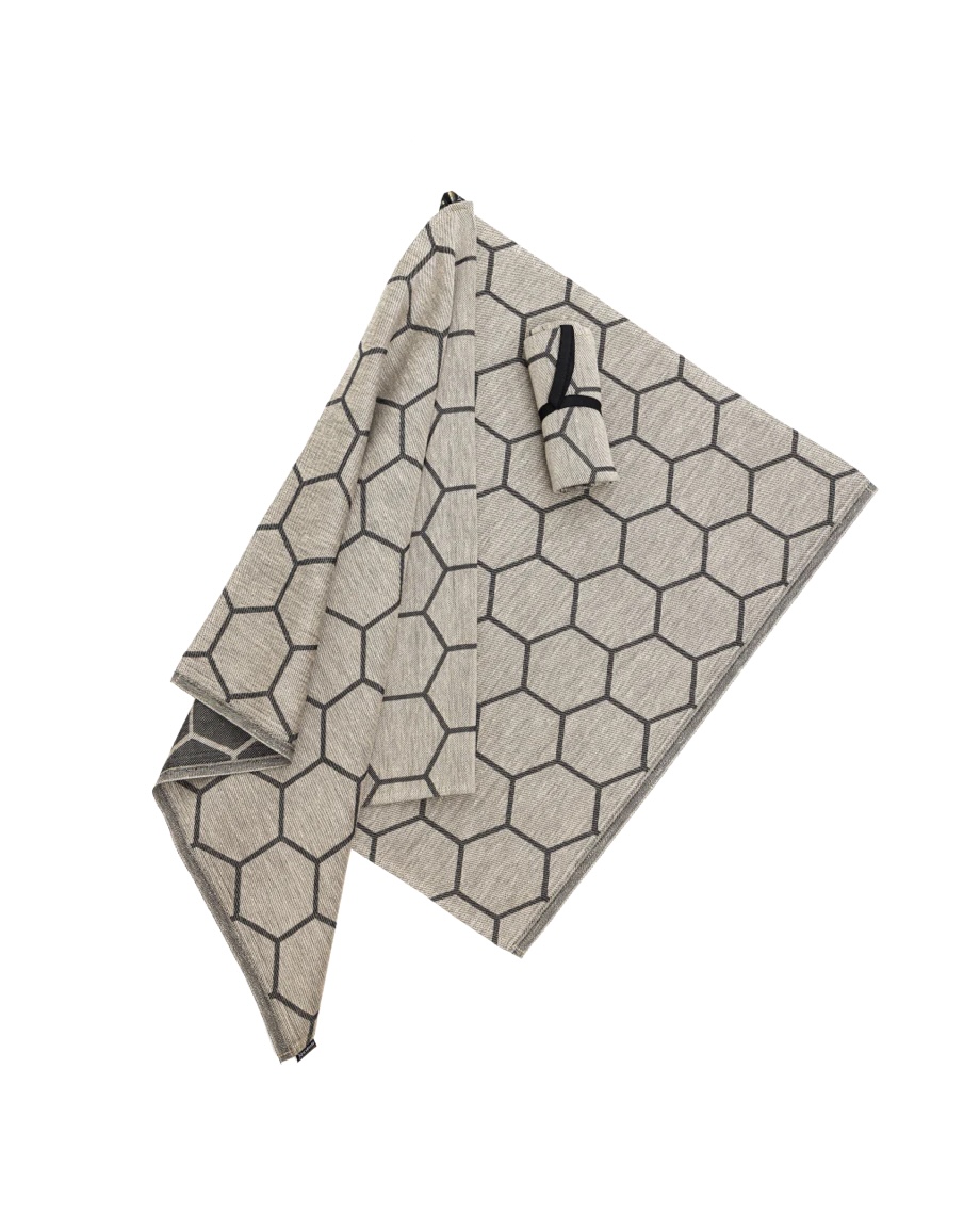 Jokipiin Laatta Roll Towel Saunahandtuch 80 x 145 cm Rollhandtuch natural/black