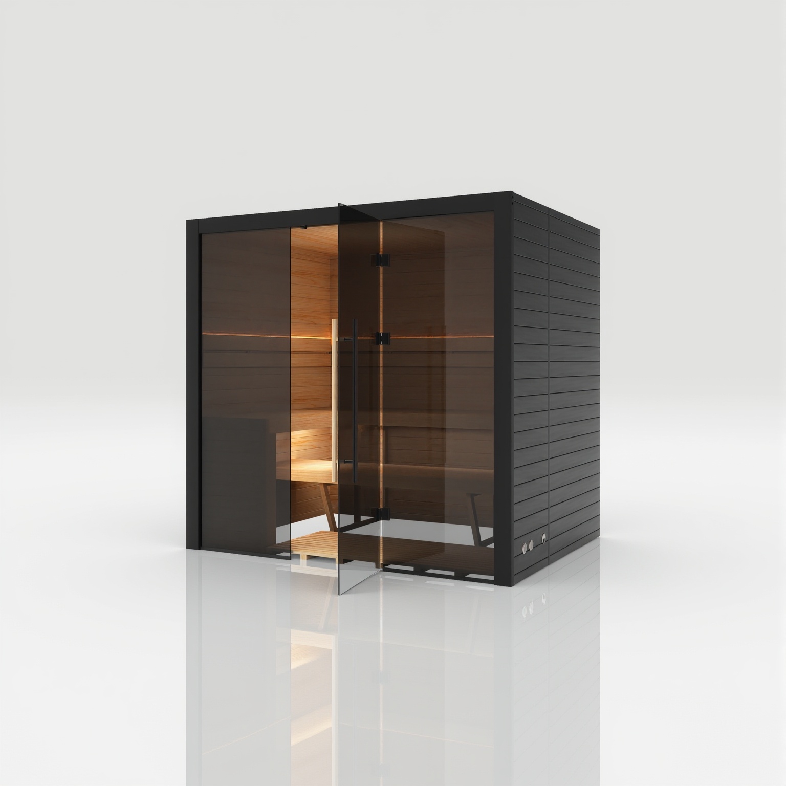 Hekla Traditional 210X Nero Sauna für 4-5 Personen Saunakabine 210x200x210 cm