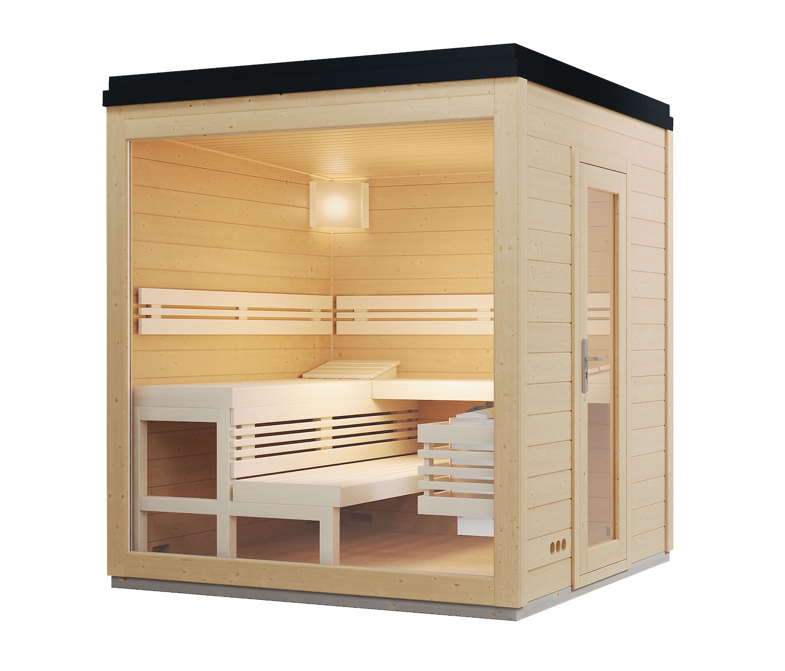Infraworld Gartensauna CASA 1 Außensauna Massivholz Saunahaus 215,6 x 217,6 cm