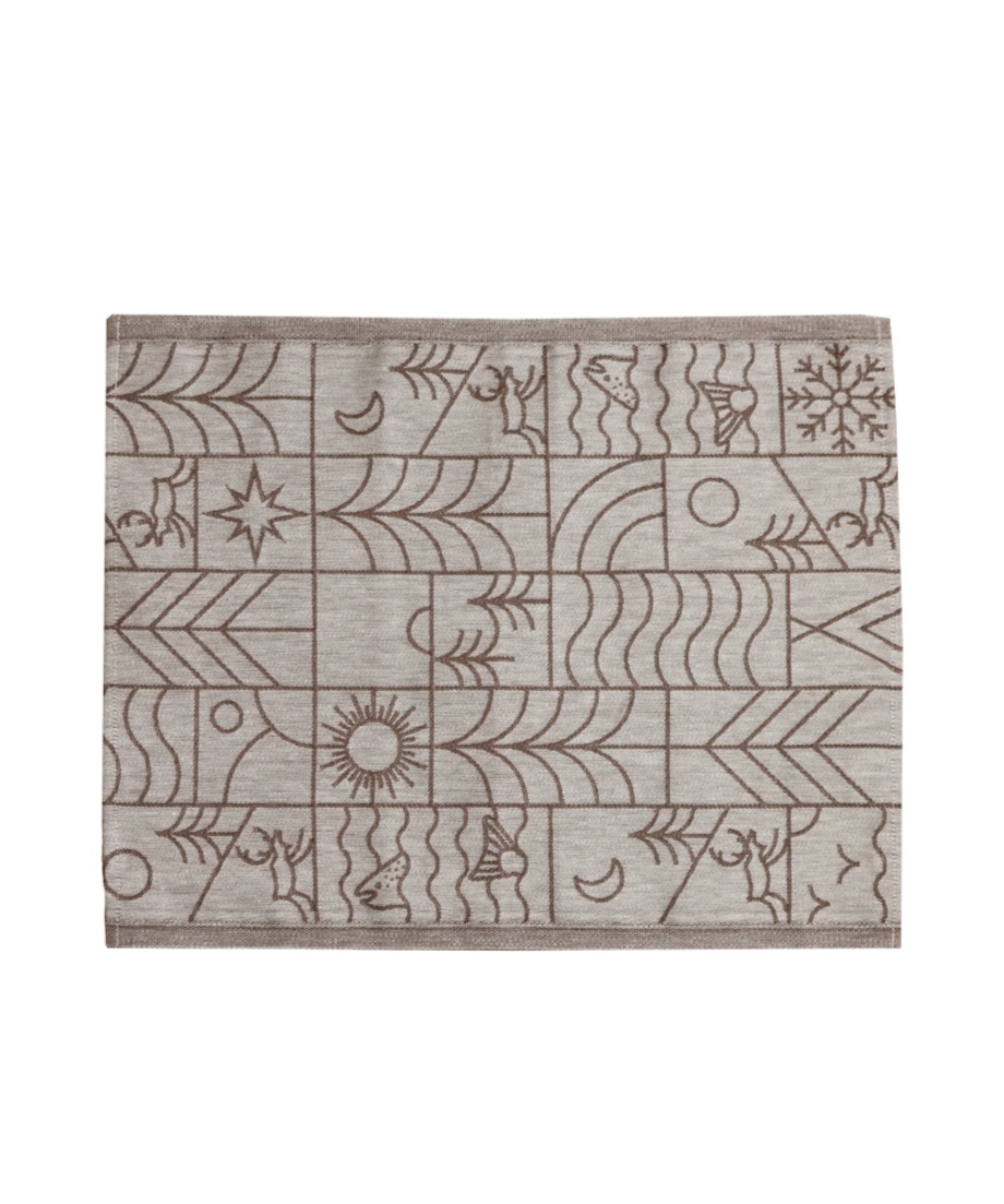 Jokipiin Pohjoinen Sauna Sitzunterlage 45 x 55 cm Sauna Seat Cover white/brown