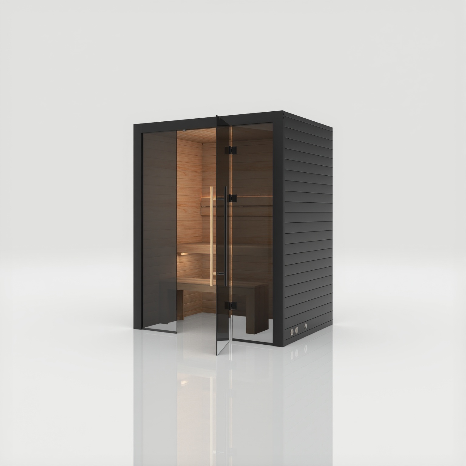 Hekla Traditional 160 Nero Sauna für 2-3 Personen Saunakabine 160x120x210 cm