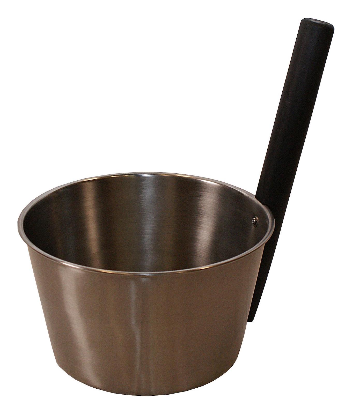 Nikkarien Saunakübel 4 Liter Edelstahl schwarzer Holzgriff 10392
