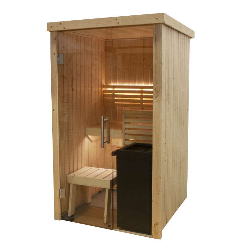 Harvia Variant View Mini Sauna Saunakabine aus Fichte ca. 121 x 118 x 201 cm