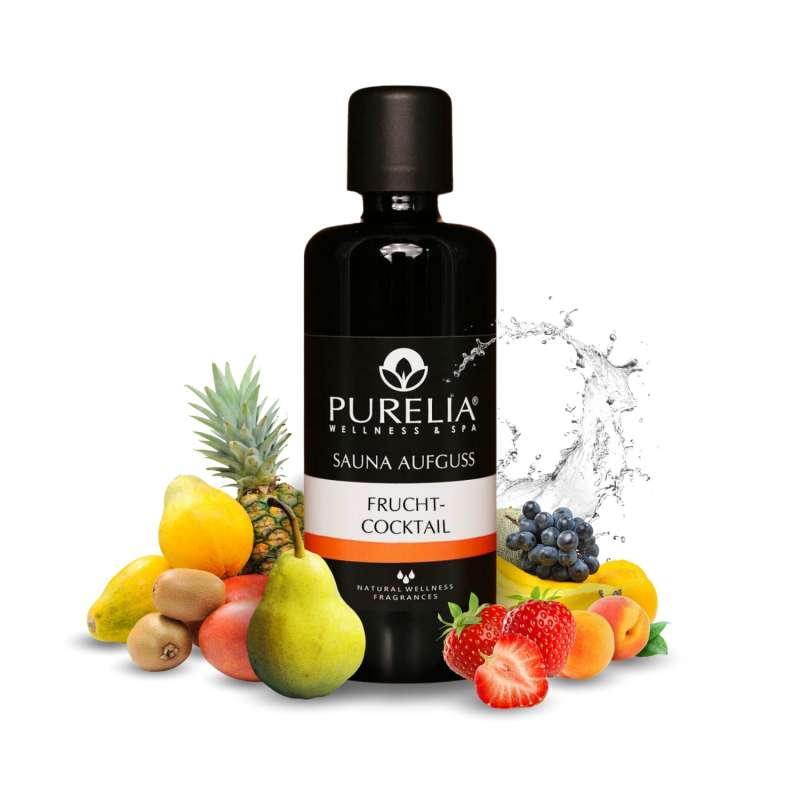 PURELIA Saunaaufguss Konzentrat Frucht-Cocktail 100 ml natürlicher Sauna-aufguss - reine ätherische