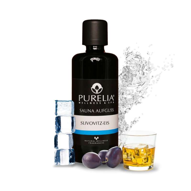 PURELIA Saunaaufguss Konzentrat Slivovitz-Eis 100 ml natürlicher Sauna-aufguss - reine ätherische Öl