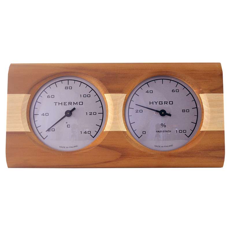 Nikkarien Sauna Thermo und Hygrometer mit einem Streifen Kiefernholz 512L