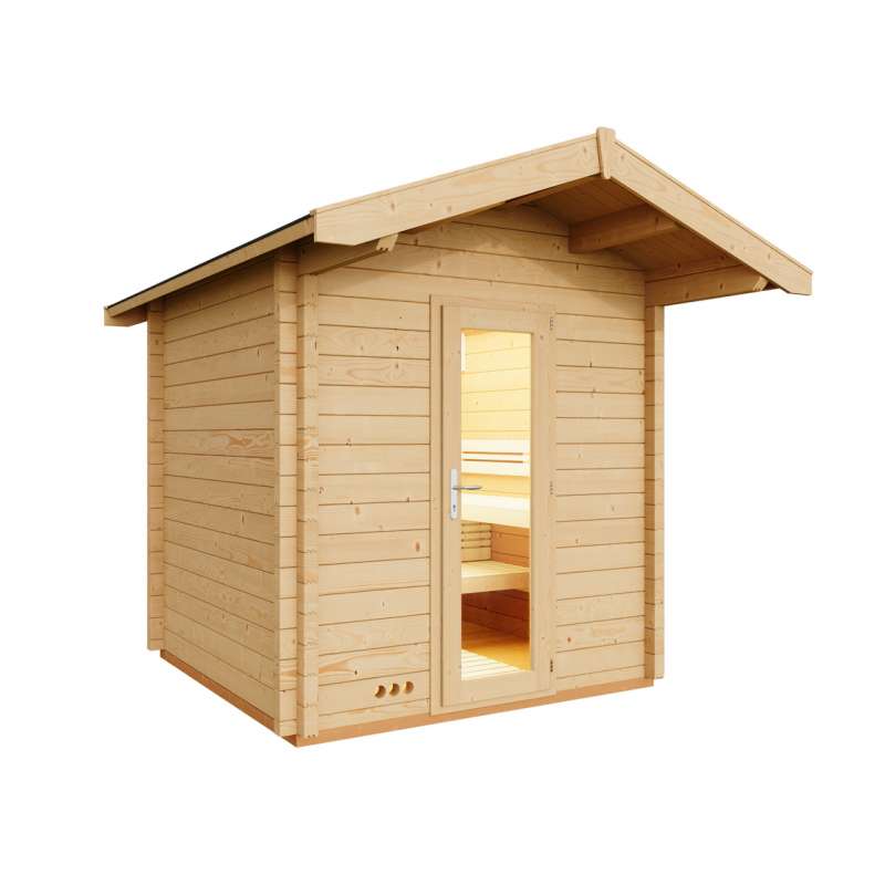 Infraworld Gartensauna Terra 4 Außensauna Massivholzsauna Saunahaus 230x230 cm