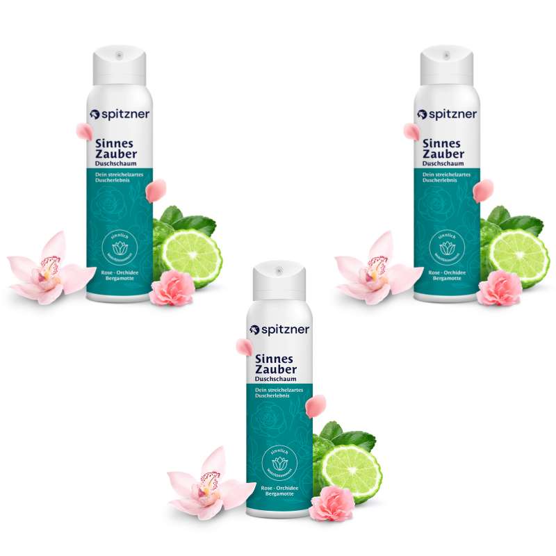 Spitzner Duschschaum Set Passion 3x 150 ml Sinnliche Wellness-Dusche sanft hautverträglich und 100%