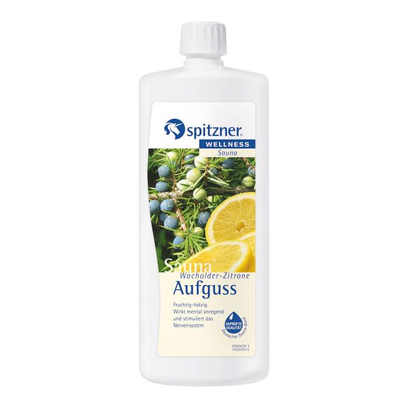 Spitzner Saunaaufguss Wacholder Zitrone 1 Liter (1000 ml) fruchtig-holzig Sauna Aufguss Konzentrat