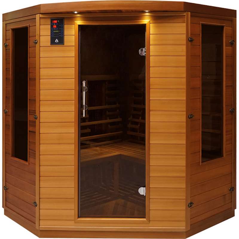 Health Wellness Infrarotkabine 9005 Zedernholz 5 Personen ca. 155 x 155 x 195 cm