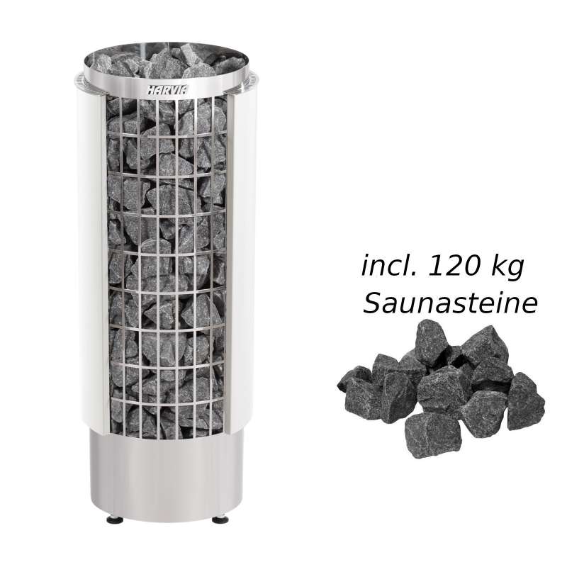 Harvia Saunaofen Cilindro 10,8 kW Elektroofen PC110VHE Saunaheizung weiß