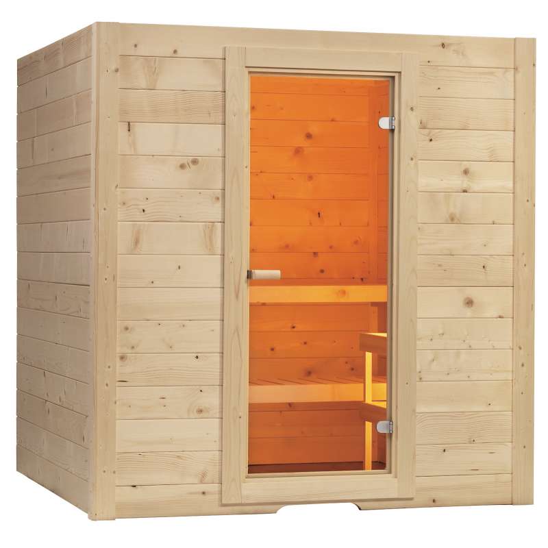 Sentiotec Basic Large Massivsauna aus Fichte Saunakabine ca. 195x187x204 cm