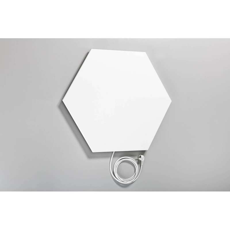 Elbo-Therm Hexagon 6-Eck Infrarotheizung Wandheizung Elektroheizung 500 Watt Weiss Glanz