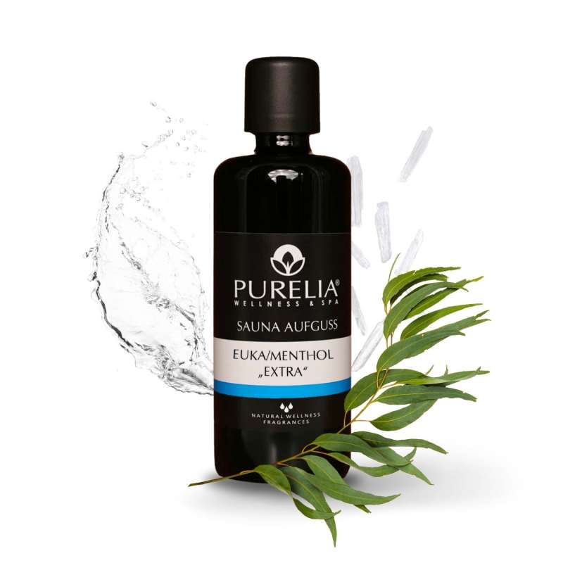 PURELIA Saunaaufguss Euka-Menthol 100 ml natürlicher Sauna-Aufguss - reine ätherische Öle