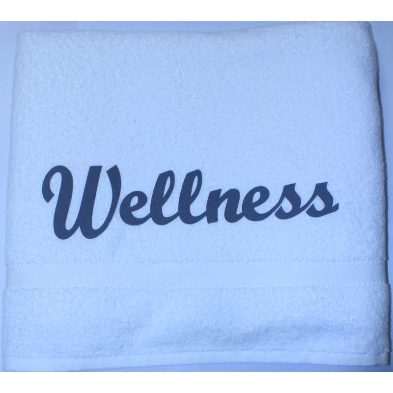 Silver Star Saunalaken Saunatuch weiß/grau 70x220cm Saunakilt Aufdruck Wellness