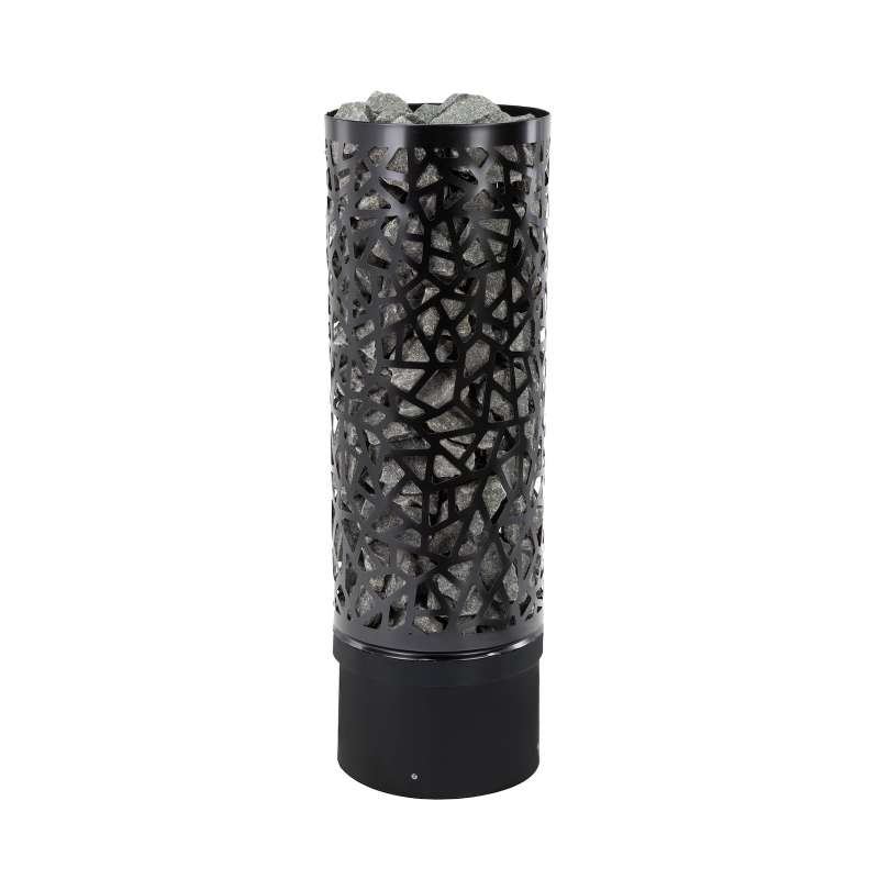 Infraworld Atlas Round Black finnischer Saunaofen 6 kW schwarz inkl. Saunasteine