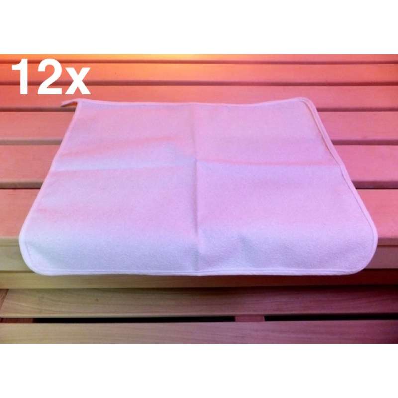 Sauna Sitztuch 12 Stck für finnische Sauna Dampfbad Wärmekabine 35x45 cm weiß