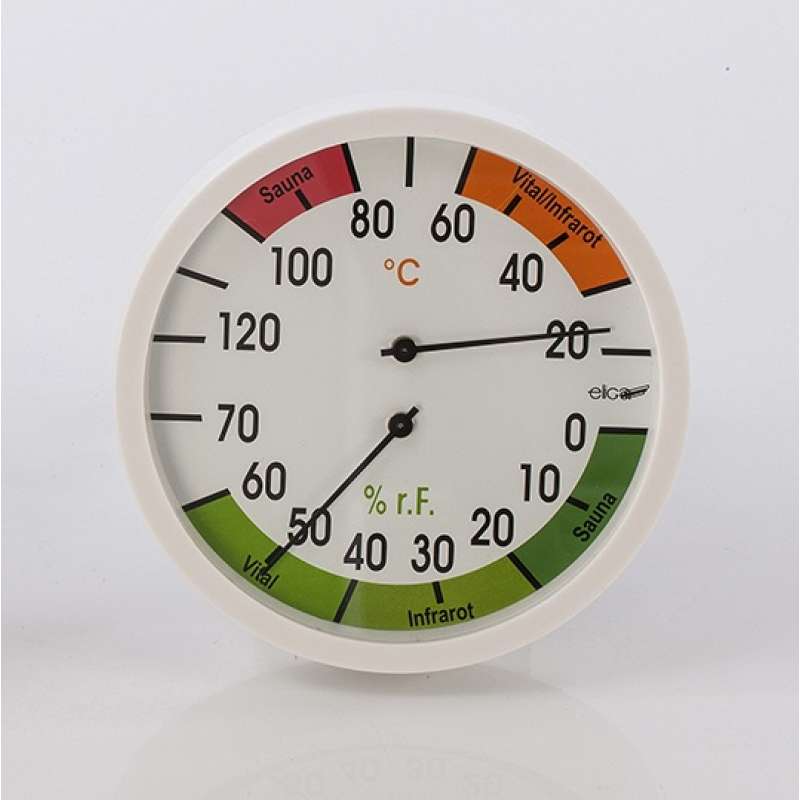 Eliga Klimamesser 120 mm Thermo - und Hygrometer Sauna / Vital / Infrarot