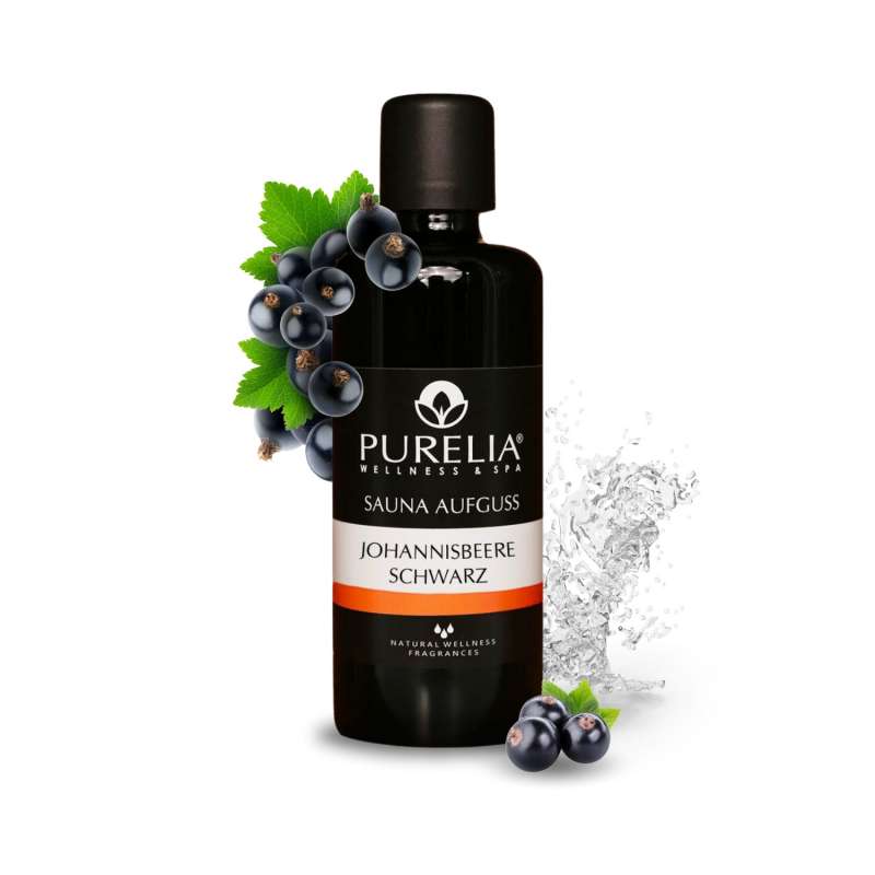 PURELIA Saunaaufguss Konzentrat schwarze Johannisbeere 100 ml natürlicher Sauna-aufguss - reine äthe