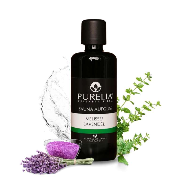 PURELIA Saunaaufguss Konzentrat Melisse-Lavendel 100 ml natürlicher Sauna-aufguss - reine ätherische