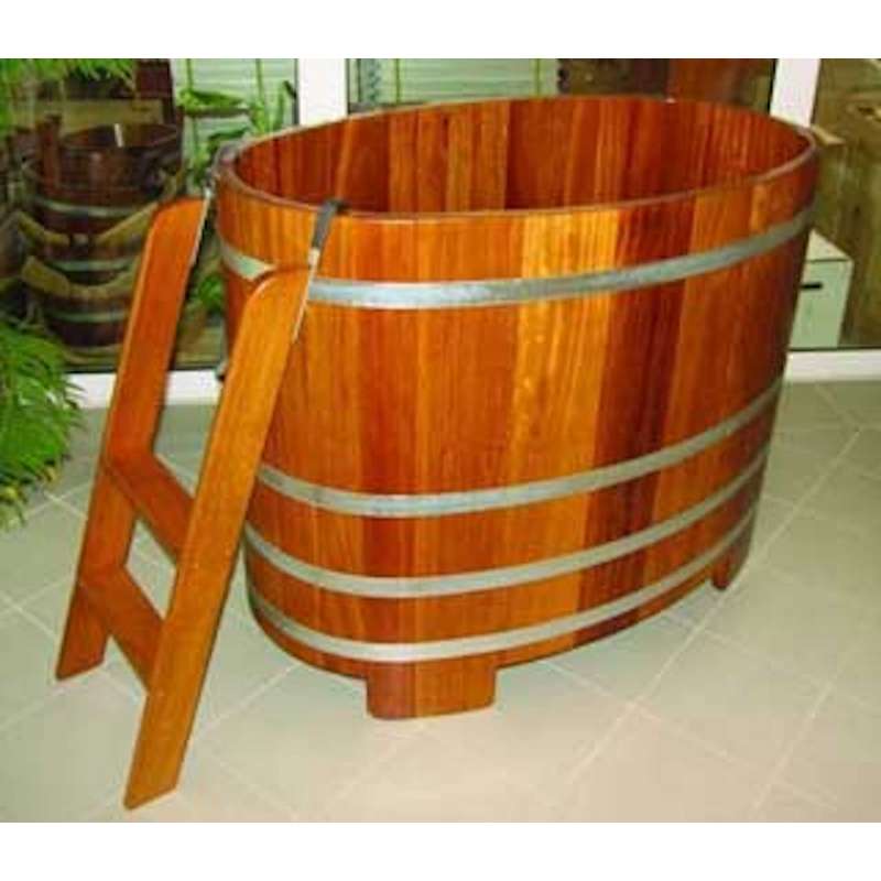 Arend Tauchkübel Kambala-Holz inkl. Einstiegsleiter ca. 350 L Sauna Tauchbecken