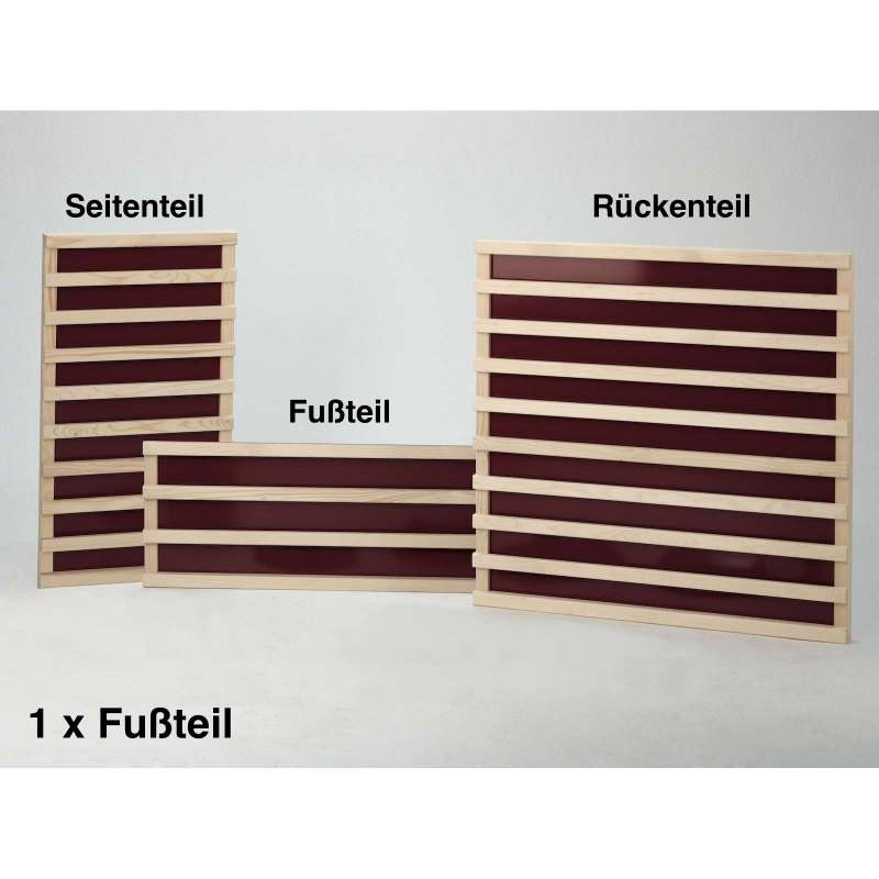 Infraworld Infrarot Flächenheizung Fußteil Einzelelemente Espe in rot 112 x 33 cm