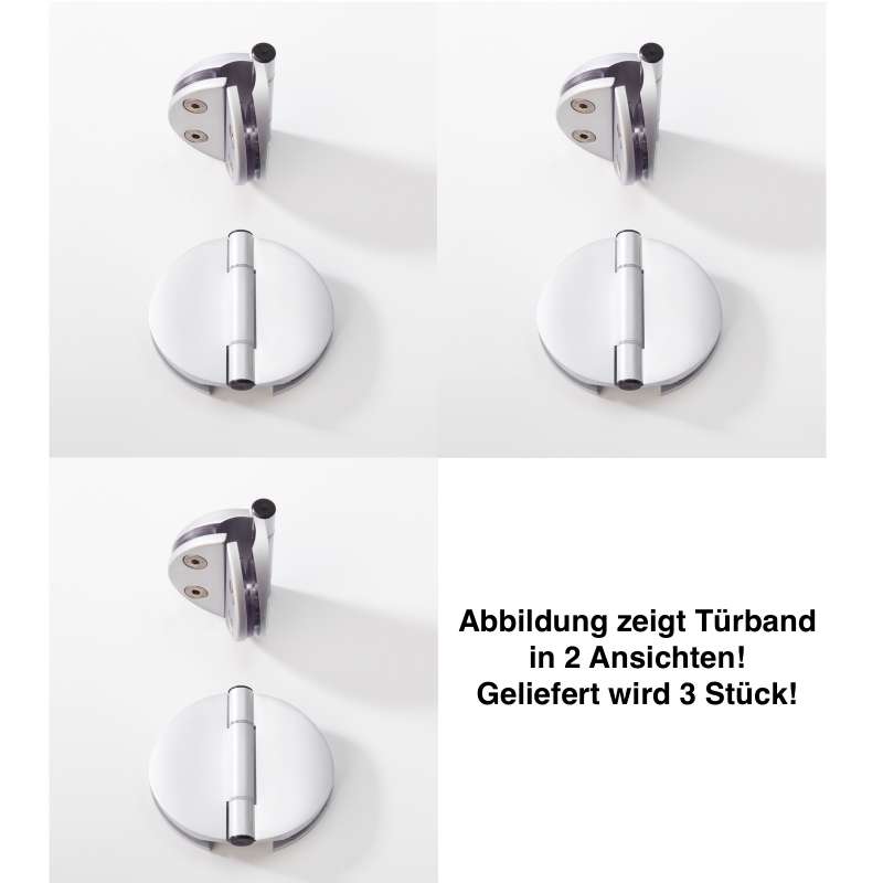 Infraworld Türband Doppel für Saunatüren 3 Stk für 6 bzw. 8 mm Glastuer