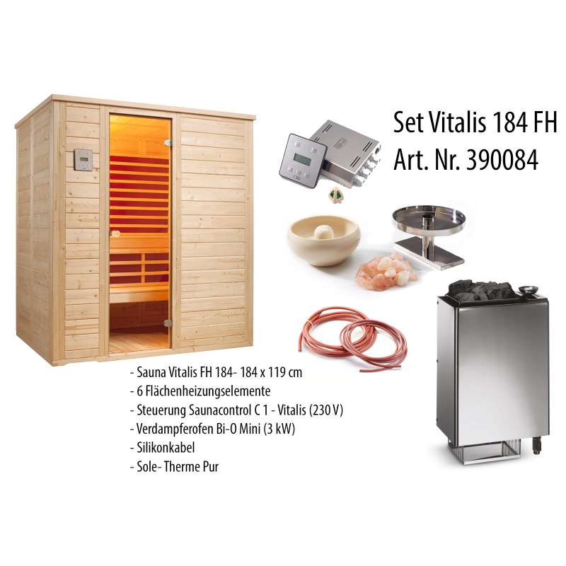 Infraworld Sauna Vitalis 184 FH Massive Kombisauna Größe 184 x 119 cm 390084