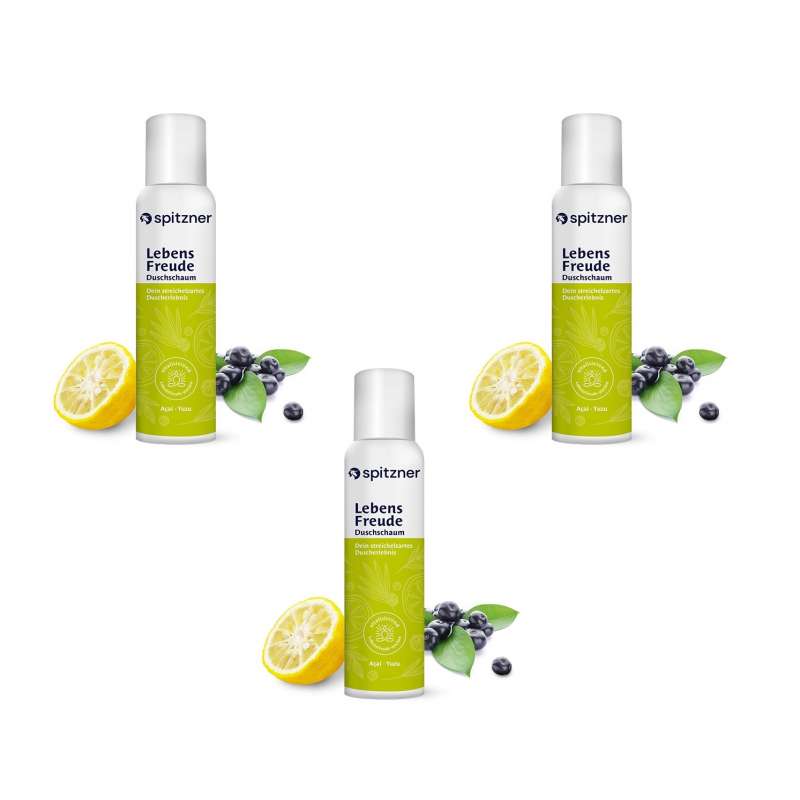 Spitzner Duschschaum Set LebensFreude 3x 150 ml Vitalisierende Wellness-Dusche