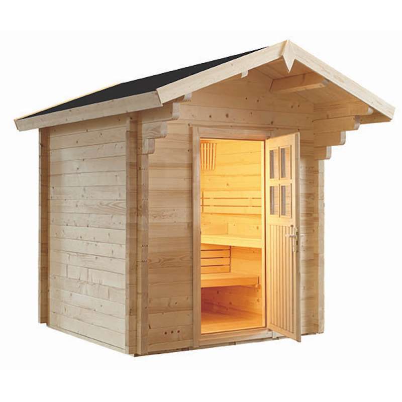 Sentiotec Gartensauna Country Saunahaus aus Fichte Massivsauna ca. 230x230x290cm