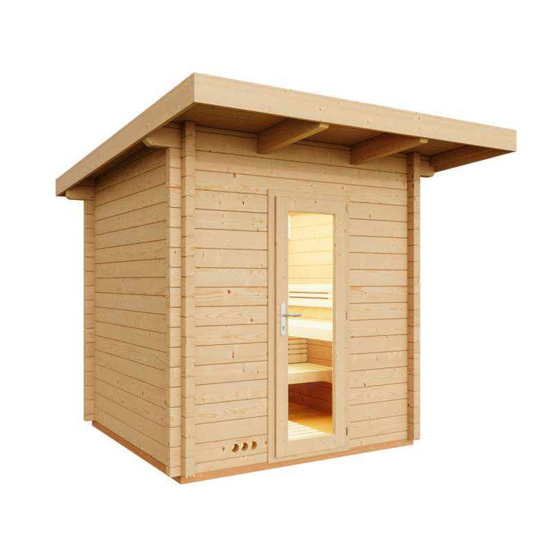 Infraworld Gartensauna Terra 5 Außensauna Massivholzsauna Saunahaus 230x230 cm