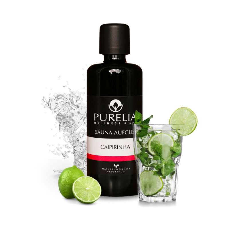 PURELIA Saunaaufguss Konzentrat Caipirinha 100 ml natürlicher Sauna-aufguss - reine ätherische Öle