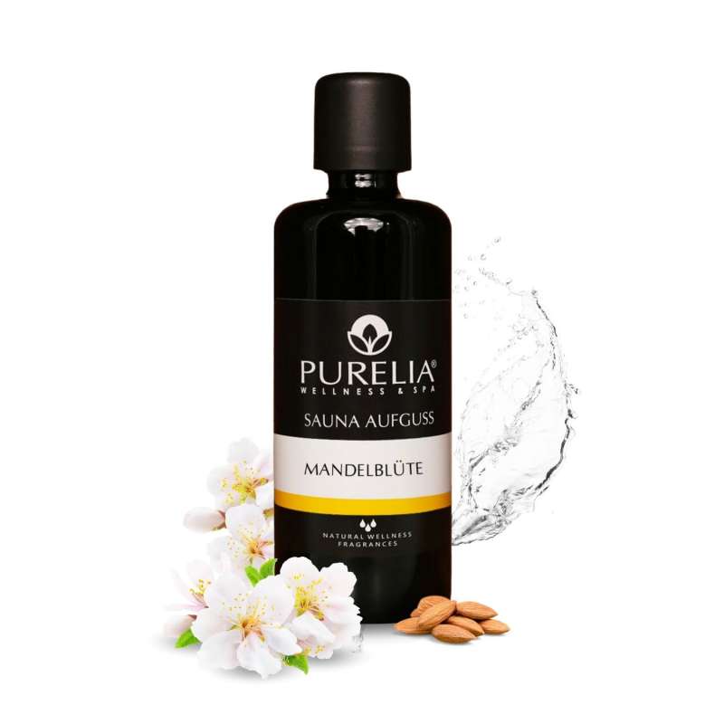 PURELIA Saunaaufguss Konzentrat Mandelblüte 100 ml natürlicher Sauna-aufguss - reine ätherische Öle