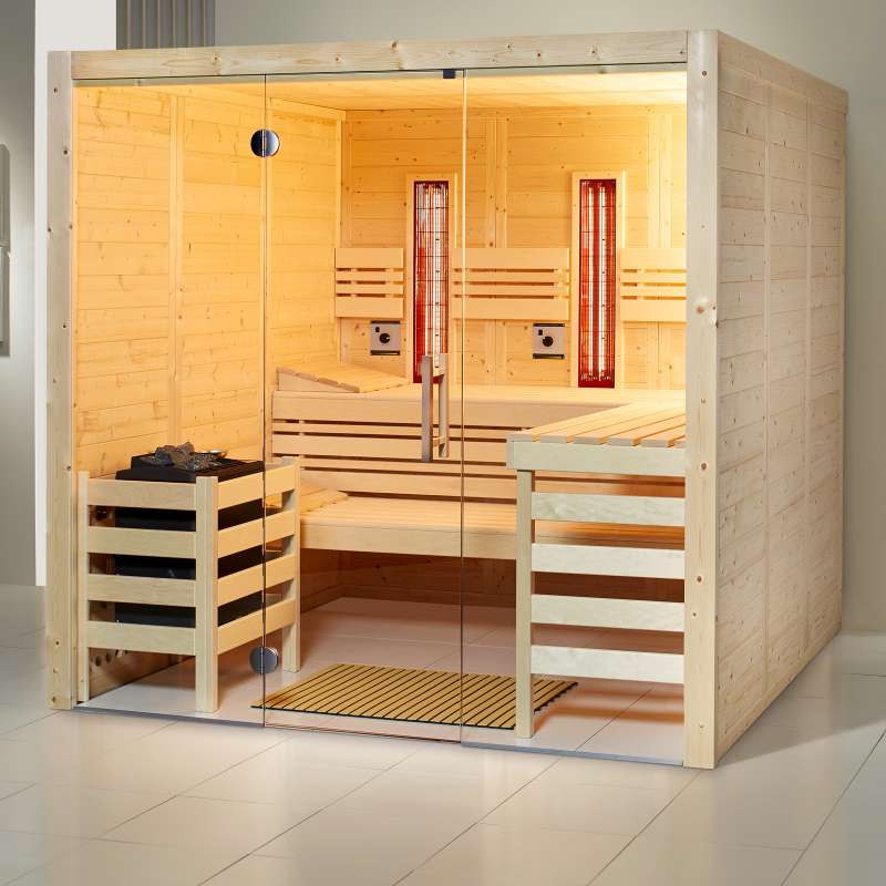 Infraworld Sauna Opal Massiv Größe 210 x 210 cm in Fichte 391045
