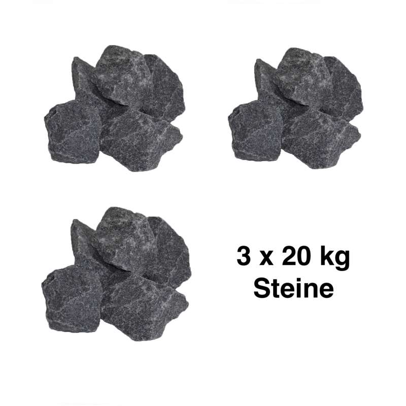 Saunasteine-Set 60 kg 5-10 cm Ofensteine Steine für Saunaofen Elektroofen R-990