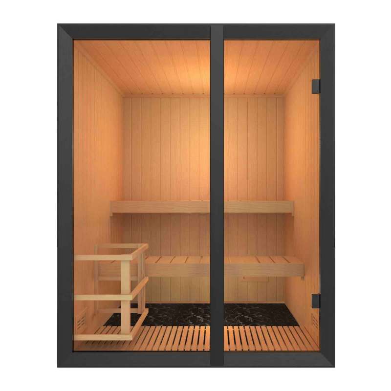 Sentiotec Onni Elementsauna aus Abachi Saunakabine Elementkabine 160x160x200 cm